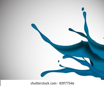 Isolated shot of paint splashing on white