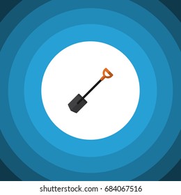 Isolated Shovel Flat Icon. Spade Vector Element Can Be Used For Shovel, Spade, Tool Design Concept.