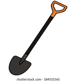 isolated shovel, gardening tool, vector illustration