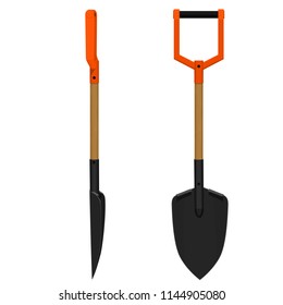 Isolated shovel on transparent background