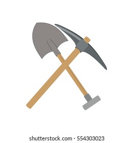 Isolated shovel of under construction design