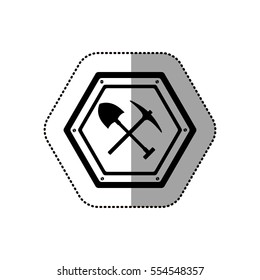 Isolated shovel of under construction design