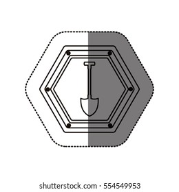 Isolated shovel of under construction design