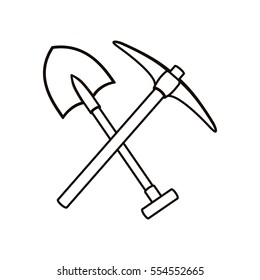 Isolated shovel of under construction design