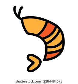 Isolated Shrimp Animal Vector Icon, Emoji, Emoticon