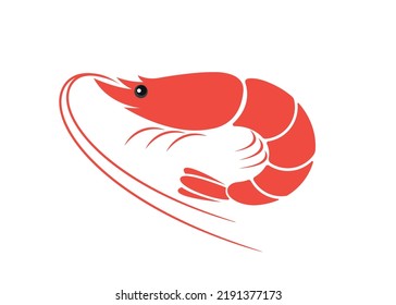 Isolated shrimp on white background