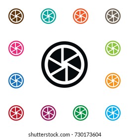 Isolated Shutter Icon. Photographic Vector Element Can Be Used For Lens, Shutter, Camera Design Concept.