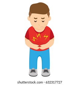 Isolated sick boy on a white background, vector illustration