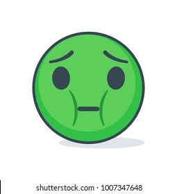 Isolated sick emoticon
