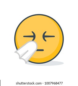 Isolated sick emoticon
