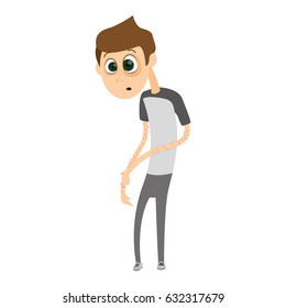 Isolated sick man on a white background, vector illustration