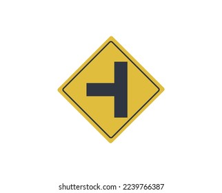 Isolated side turn traffic sign. Flat design.
