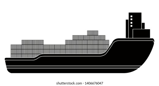 Isolated side view of a cargo ship icon - Vector