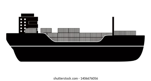 Isolated side view of a cargo ship icon - Vector