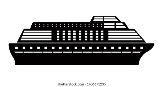 Isolated side view of a cruise ship icon - Vector