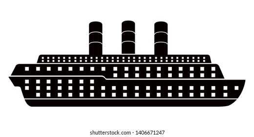 Isolated side view of a cruise ship icon - Vector