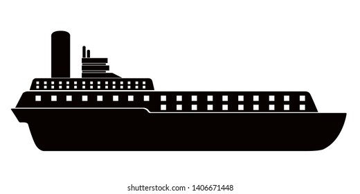 Isolated side view of a cruise ship icon - Vector