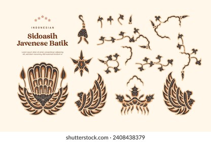 Isolated Sido asih Yogyakarta pattern design vector