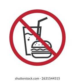 Sinal isolado fora de comida e bebidas não é permitido para a limpeza e controle de qualidade de nosso restaurante, praça de alimentação e restaurantes.