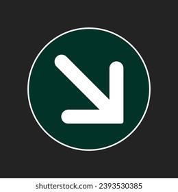 isolated sign round circle arrow diagonal for entrance and exit