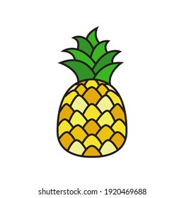 Isolated sign symbol juicy pineapple.