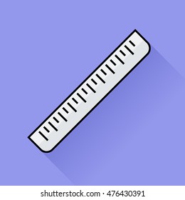 Isolated sign symbol of ruler. Vector icon Illustration of a flat design.