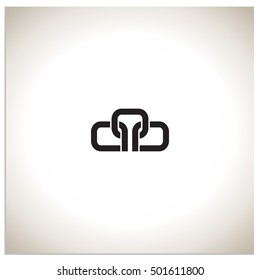 Isolated sign symbol of three linked chain. The vector logo, which symbolizes the union or association of three objects or hidden symbol, consisting of any combinations of o, and a.