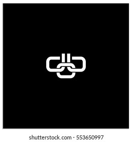 Isolated sign symbol of three linked chain. The vector logo, which symbolizes the union or association of three objects or hidden symbol, consisting of any combinations of b, o and 0.