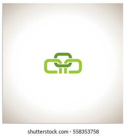 Isolated sign symbol of three linked chain. The vector logo, which symbolizes the union or association of three objects or hidden symbol, consisting of any combinations of o, a, p and b.