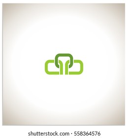 Isolated sign symbol of three linked chain. The vector logo, which symbolizes the union or association of three objects or hidden symbol, consisting of any combinations of o, and a.