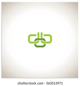 Isolated sign symbol of three linked chain. The vector logo, which symbolizes the union or association of three objects or hidden symbol, consisting of any combinations of b, o and 0.