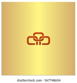Isolated sign symbol of three linked chain. The vector logo, which symbolizes the union or association of three objects or hidden symbol, consisting of any combinations of o, a, p and b.
