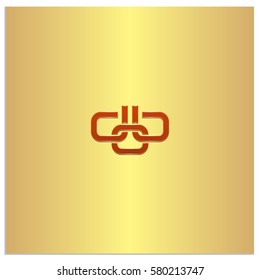 Isolated sign symbol of three linked chain. The vector logo, which symbolizes the union or association of three objects or hidden symbol, consisting of any combinations of b, o and 0.