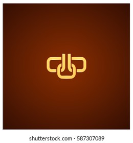 Isolated sign symbol of three linked chain. The vector logo, which symbolizes the union or association of three objects or hidden symbol, consisting of any combinations of b, o and 0.