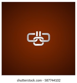 Isolated sign symbol of three linked chain. The vector logo, which symbolizes the union or association of three objects or hidden symbol, consisting of any combinations of b, o and 0.