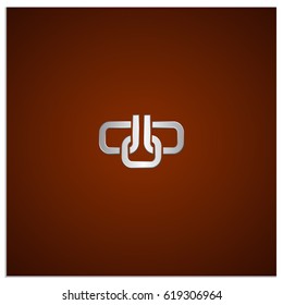 Isolated sign symbol of three linked chain. The vector logo, which symbolizes the union or association of three objects or hidden symbol, consisting of any combinations of b, o and 0.