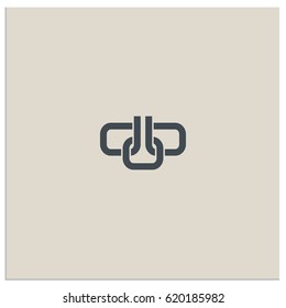 Isolated sign symbol of three linked chain. The vector logo, which symbolizes the union or association of three objects or hidden symbol, consisting of any combinations of b, o and 0.