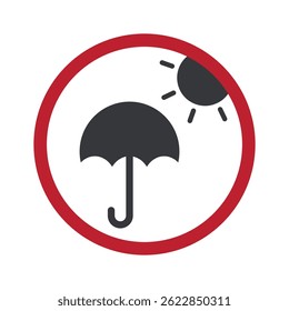 Isolated sign use an umbrella or shade for protection from sunlight and harmful UV radiation