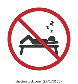 Isolated sign warning 'Do Not Lying and Sleep on Benches and Chairs' to ensure order and comfort in area.