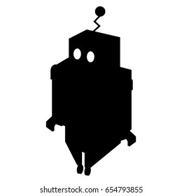 Isolated silhoeutte of a robot toy, Vector illustration