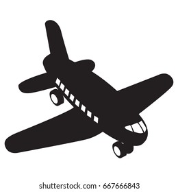 Isolated silhouette of an airplane toy, Vector illustration
