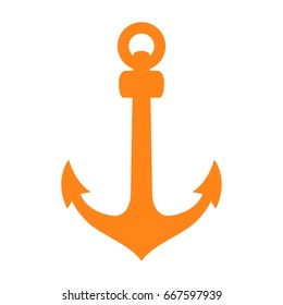 Isolated silhouette of an anchor, Vector illustration