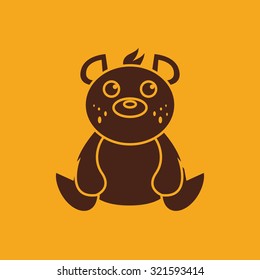 Isolated silhouette of an animal on a colored background