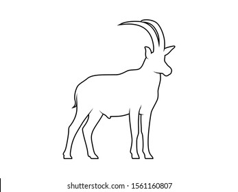 isolated silhouette antelope on white background. 4 leg animal vector design illustration. 