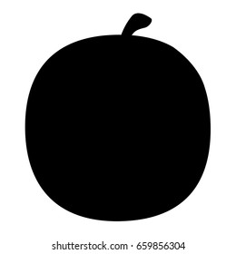 Isolated silhouette of an apple, Vector illustration