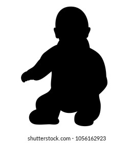 Silhouette Child Ball Standing Foot On Stock Vector (Royalty Free ...