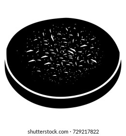 Isolated silhouette of a bakery cookie, Vector illustration