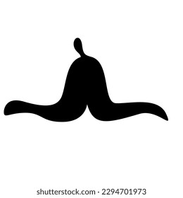 Isolated silhouette of a banana shell Vector
