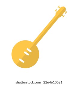 Isolated silhouette of a banjo musical instrument icon Vector