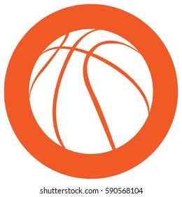 Isolated silhouette of a basketball ball, Vector illustration